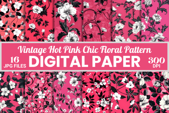 Download Vintage Hot Pink Chic Floral Pattern - Premium Resources