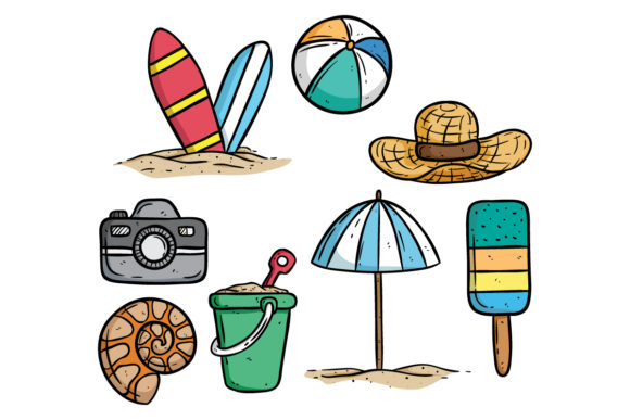 Download Set of Doodle Summer Elements - Summer elements Collection
