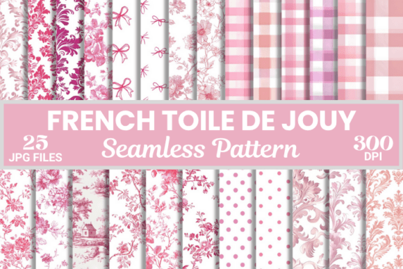 Download Pink French Toile De Jouy Seamless Pattern - Premium Resources