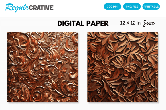 Download Copper Floral Seamless Digital Paper - Premium Resources