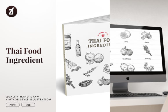 Download Thai Food Ingredient Vintage Hand-drawn - Ingredient Collection