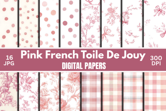 Download Pink French Toile De Jouy Digital Paper - Premium Resources