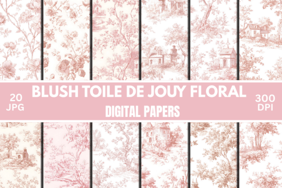 Download Blush Toile De Jouy Floral Junk Journals - Premium Resources
