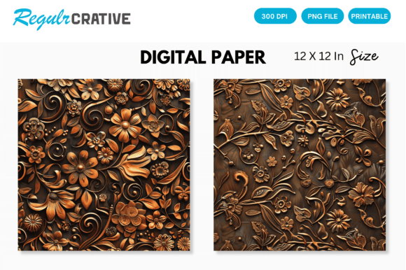 Download Copper Floral Seamless Digital Paper - Premium Bundle