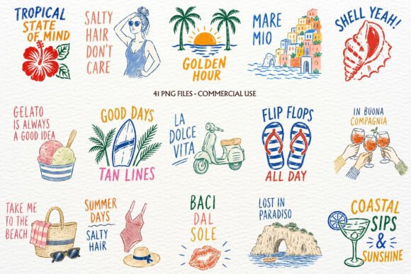 Download Italian Summer Vacation Clipart Coastal - Italian summer Collection