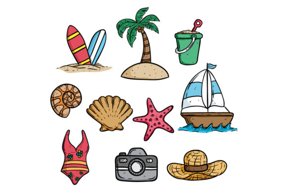 Download Hand Draw Summer Elements Collection - Summer elements Collection