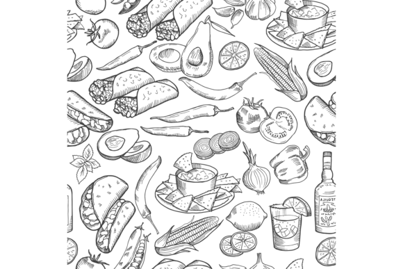 Download Food Sketch Pattern. Cooking Ingredient - Ingredient Collection