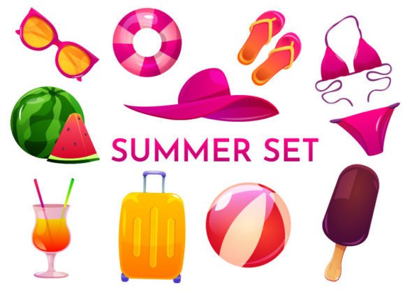Download Summer Elements Illustration Clipart - Summer elements Collection